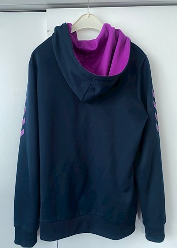 Mor Detaylı Kapüşonlu Fermuarlı Kadın Ceket eşofman üstü - Görsel 2