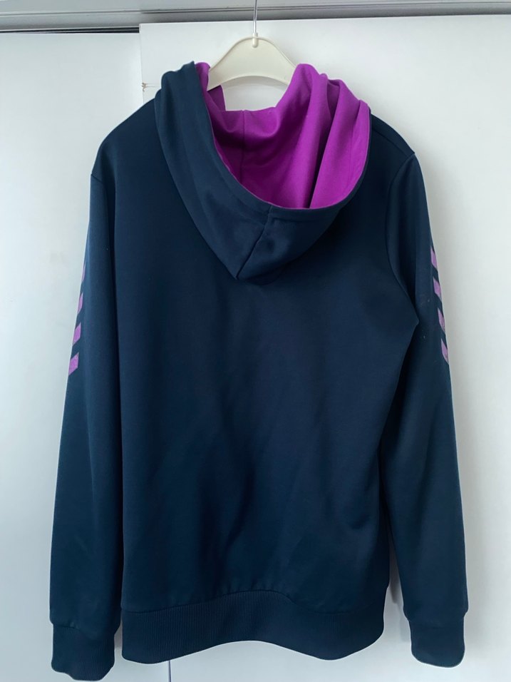 Mor Detaylı Kapüşonlu Fermuarlı Kadın Ceket eşofman üstü - Görsel 2