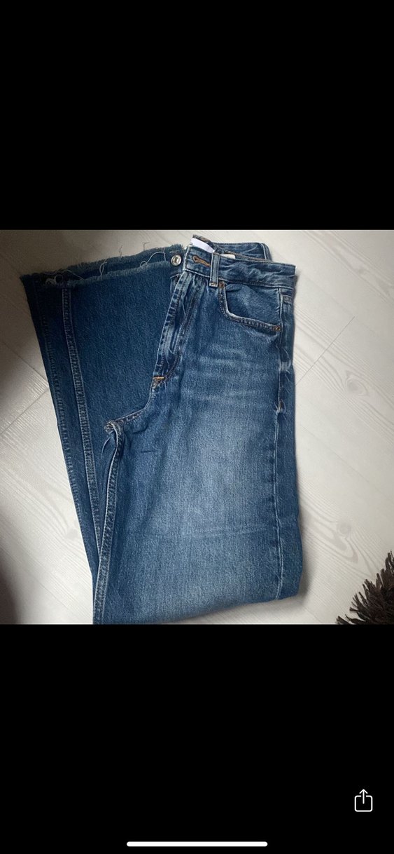 Mavi koyu mavi lacivert wide leg bol paça jean - Görsel 2