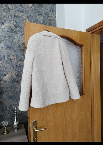 Bej Peluş Kadın kaban kürk - Görsel 2