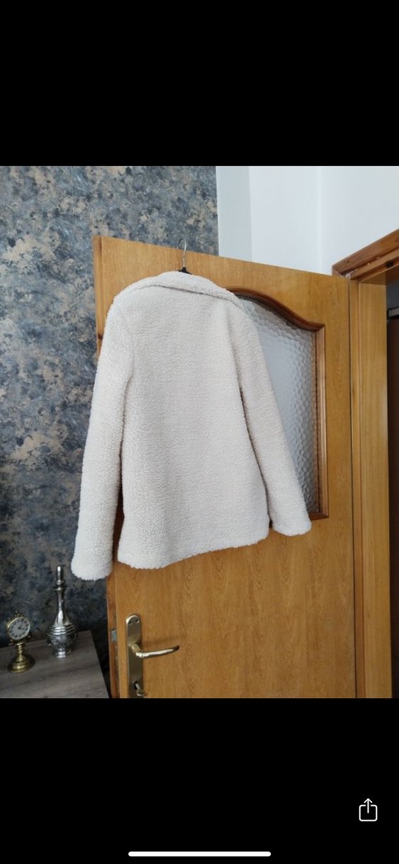 Bej Peluş Kadın kaban kürk - Görsel 2