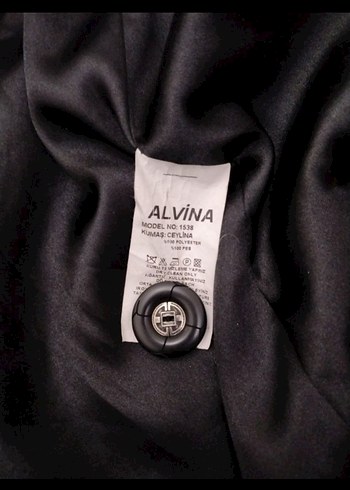 Siyah Deri Uzun Kadın Kaban Alvina - Görsel 5