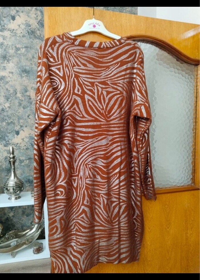 Kahverengi kazak tunik - Görsel 2