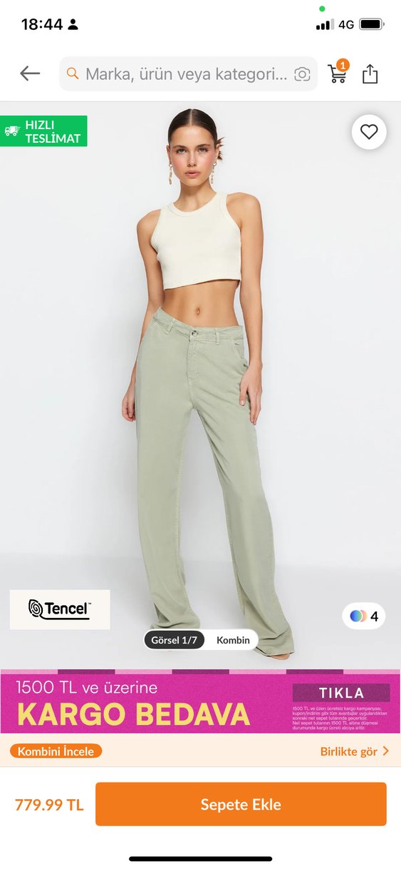 Yeşil haki Kadın  pantolon - Görsel 5