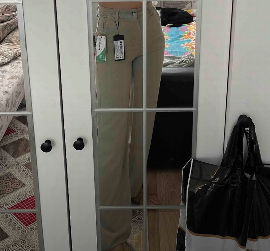 Yeşil haki Kadın  pantolon - Görsel 3