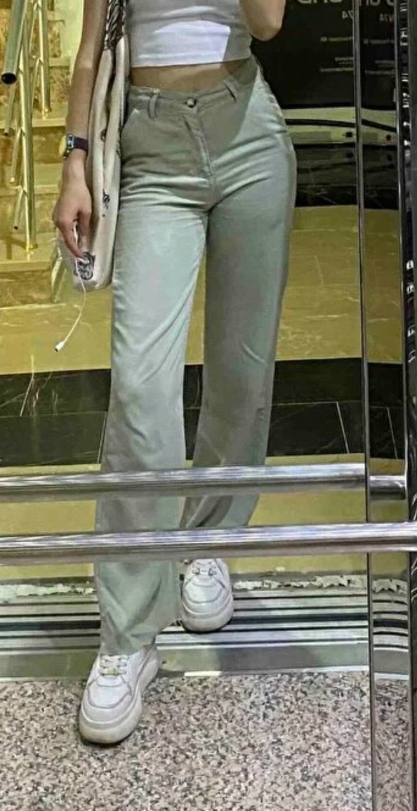 Yeşil haki Kadın  pantolon - Görsel 4