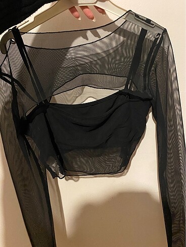 Trendyol & Milla Trendyolmilla tül crop bluz
