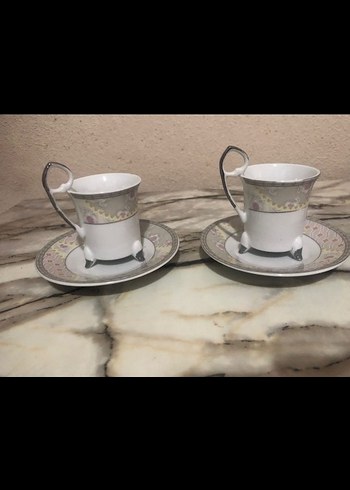 Gri Desenli ikili Fincan Takımı