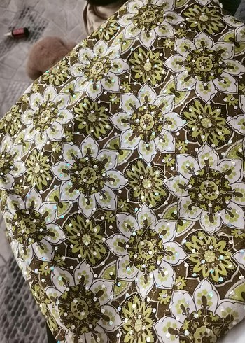 Pullu çiçekli polyester çift en kumaş