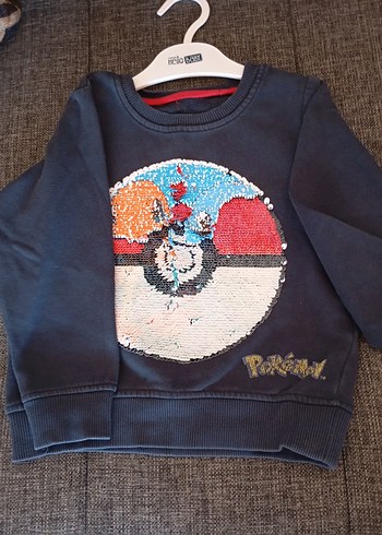 4 Yaş Beden gri Renk Trendy Erkek Çocuk Gri Sweatshirt