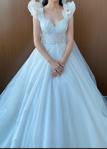 ekru taşlı gelinlik - Görsel 6