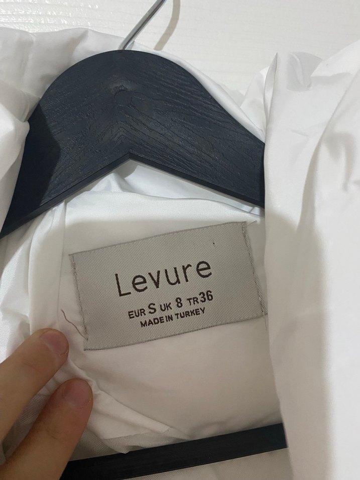 Düğmeli Beyaz Kadın Kışlık Mont - Görsel 2