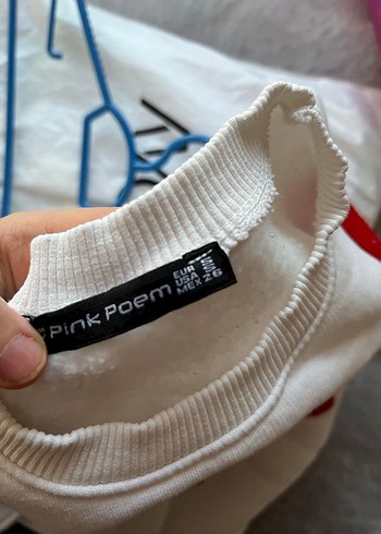 Beyaz Kalp Desenli Kadın Sweatshirt - Görsel 2