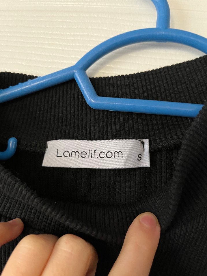 Siyah Uzun Kollu Yüksek Yaka Kadın Elbise - Görsel 2