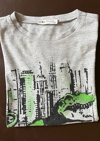 Gri Baskılı Erkek Çocuk Tişörtü etiket 7-8 yaş - Görsel 2