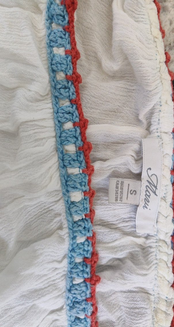 Nakışlı, Kemerli Beyaz Bohem Kadın Bluz - Görsel 2