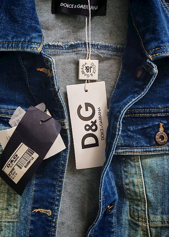 Dolce & Gabbana D&G Kadın Mavi Düğmeli Denim Kot Ceket