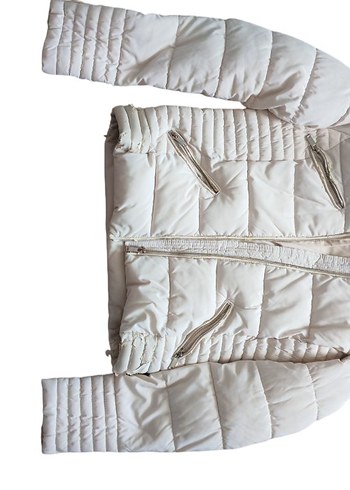Beyaz Fermuarlı Kadın Kısa Mont Zara