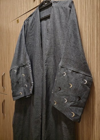 Ay nakışlı abaya/kimono - Görsel 3