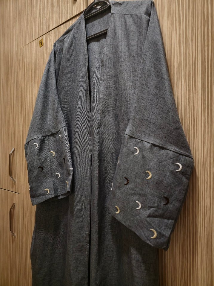 Ay nakışlı abaya/kimono - Görsel 3
