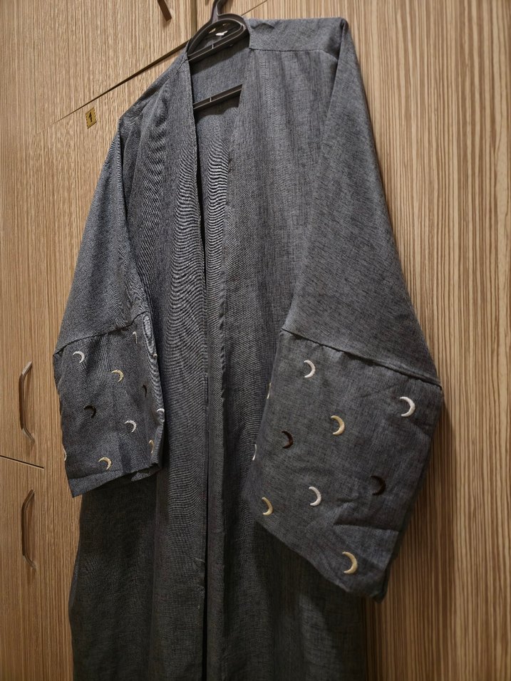 Ay nakışlı abaya/kimono - Görsel 4