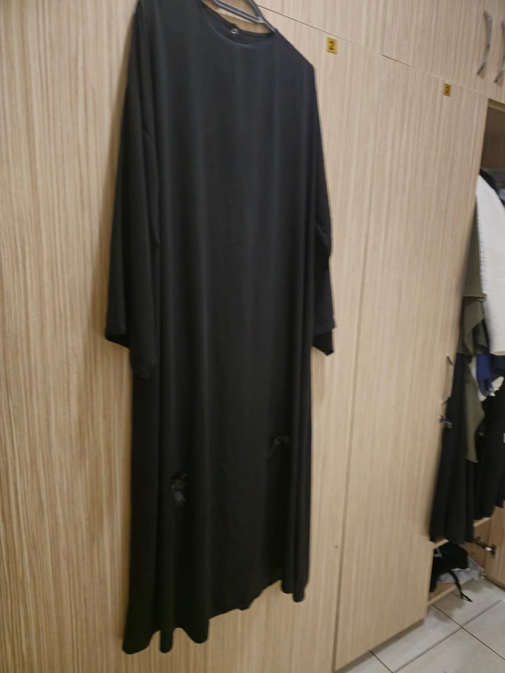 siyah fiyonklu abaya - Görsel 3