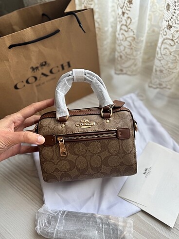 Coach mini rowan crossbody taba hemen teslim orjinal