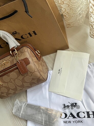 Beden kahverengi Renk Coach mini rowan crossbody taba hemen teslim orjinal