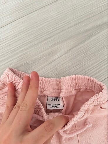 9 Ay Beden pembe Renk Zara pembe kız çocuk keten pantolon