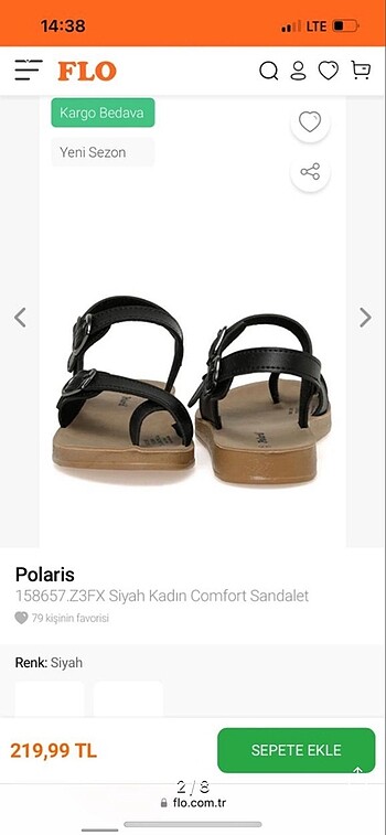 Polaris Polaris kadın siyah sandalet