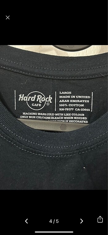 l Beden lacivert Renk Hard rock tişört