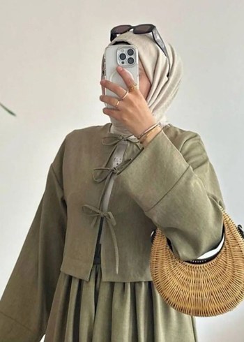 Trendyol & Milla Salaş Kesim Haki Uzun Keten Elbise