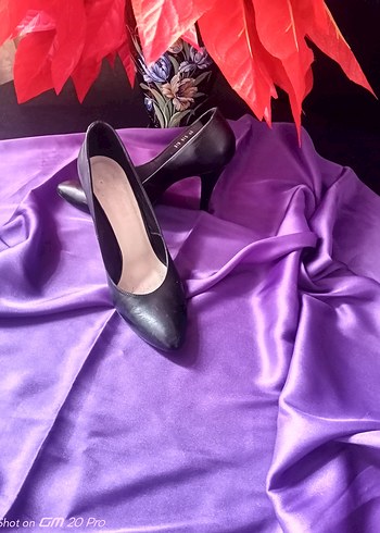 40 Beden siyah Renk Divarese siyah deri Stiletto Topuklu Kadın Ayakkabı