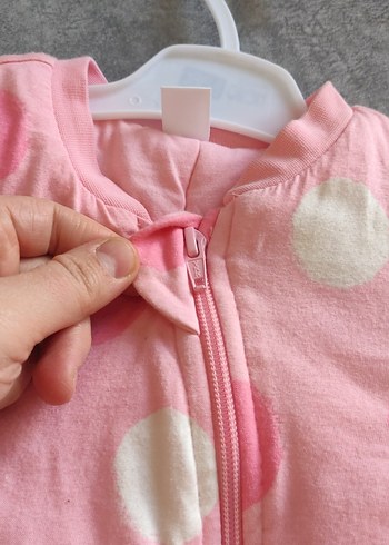 Pembe Puantiyeli Bebek Kız Tulumu - Görsel 2