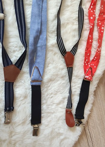 Çocuklar için Çok Renkli Tokalı Askı ve Papyon Seti - Görsel 4