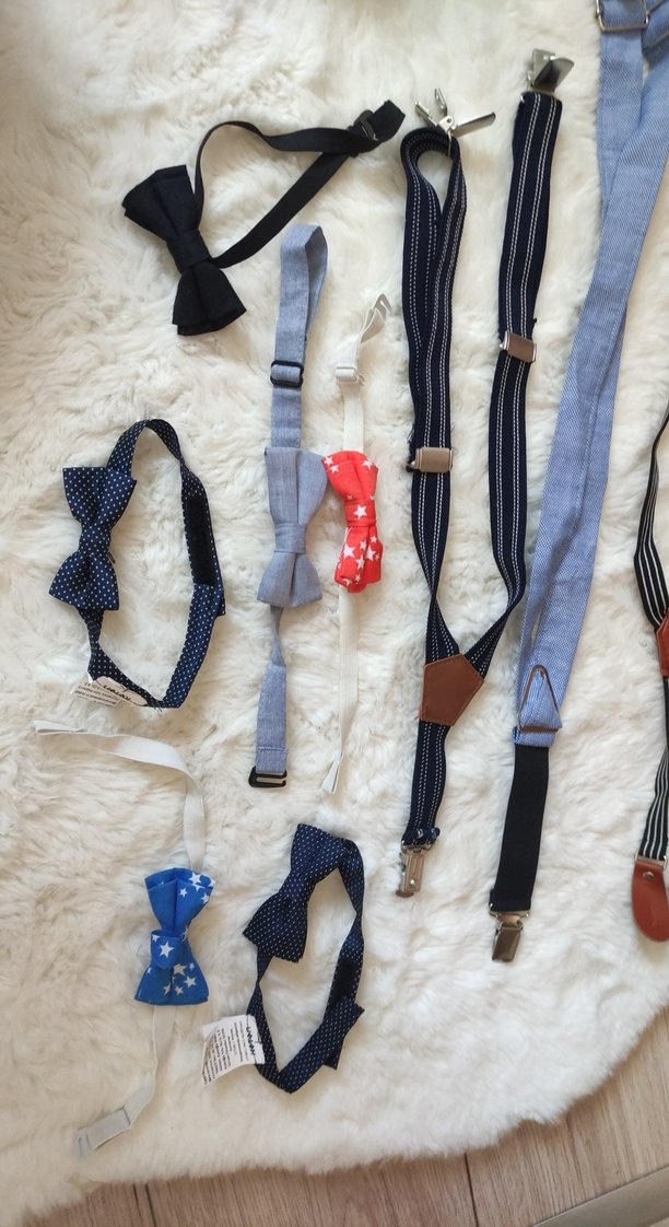 Çocuklar için Çok Renkli Tokalı Askı ve Papyon Seti - Görsel 3