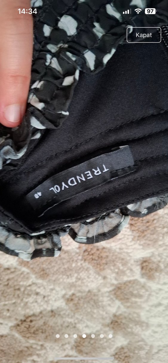 Uzun Kollu Desenli Siyah Bohem Elbise - Görsel 4