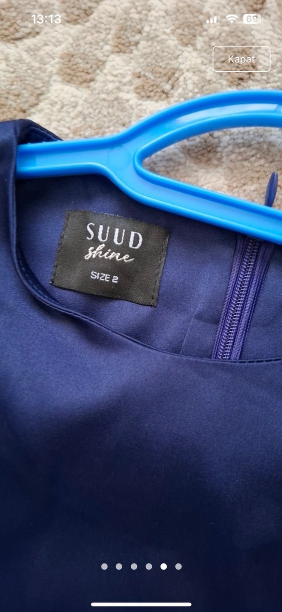 Parlak Lacivert gece elbisesi - Görsel 5