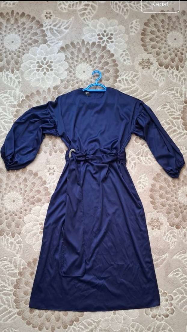 Parlak Lacivert gece elbisesi - Görsel 3