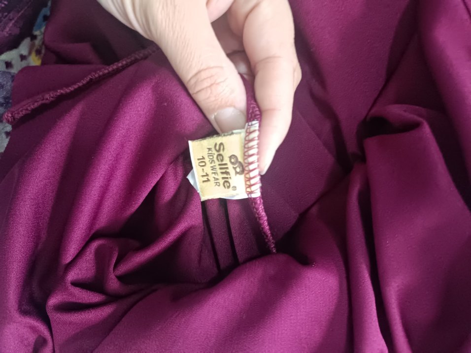 Dantel Detaylı Mor Puantiyeli Bohem Kız Elbisesi - Görsel 3