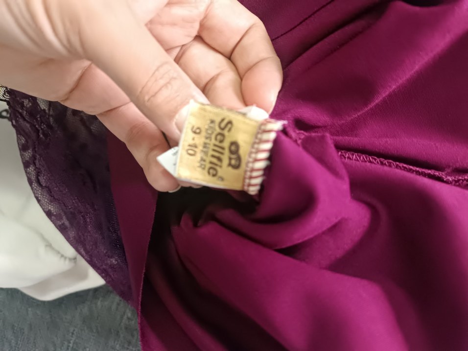 Dantel Detaylı Mor Puantiyeli Bohem Kız Elbisesi - Görsel 4