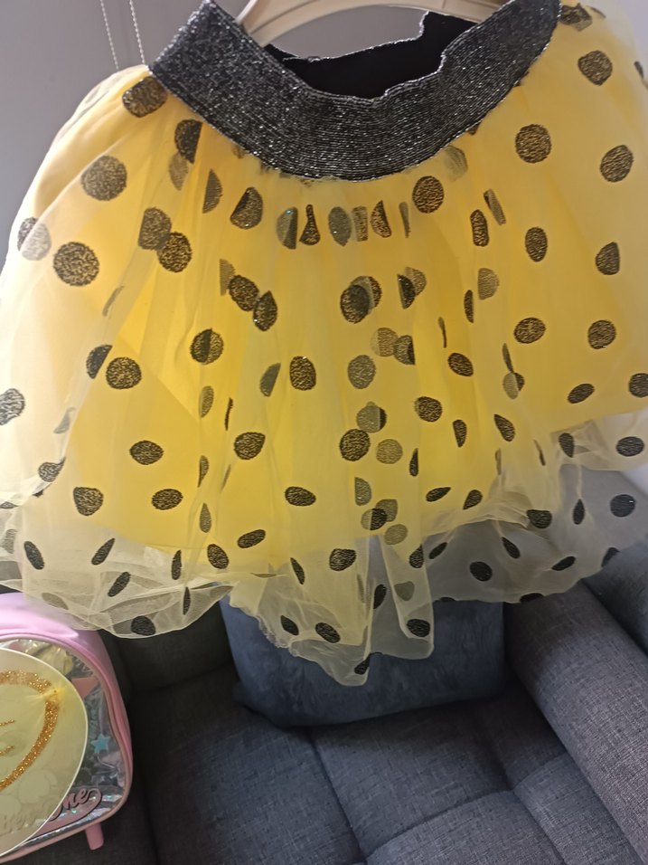 Sarı Puantiyeli Fırfırlı Kız Eteği - Görsel 2