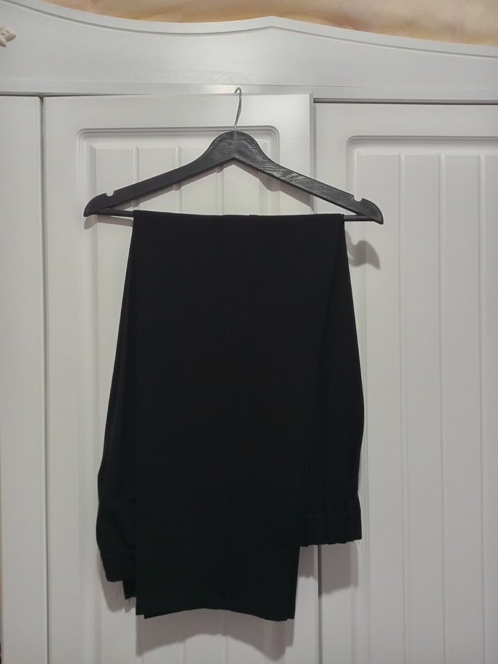 Siyah relaxed ,regular fit kumaş Pantolon - Görsel 2