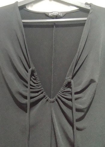 Stradivarius Siyah V Yakalı Kadın elbise - Görsel 2