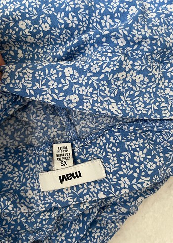 xs Beden mavi Renk Mavi Batik Desenli Uzun Hamile Eteği