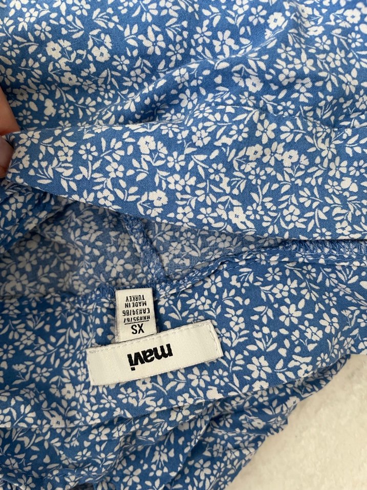 Mavi Batik Desenli Uzun Hamile Eteği - Görsel 3