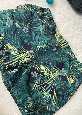 Desenli Yeşil kadın şortu defacto - Görsel 2