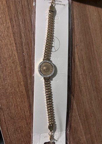 Zincir Detaylı Altın Renk Kadın Bileklik - Görsel 2