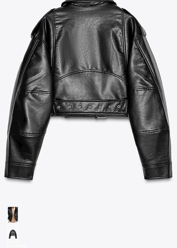Zara Zara Siyah Deri Biker Ceket