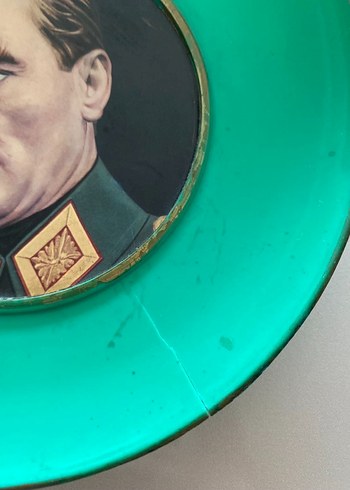  Beden yeşil Renk Antika melamin Atatürk duvar tabağı